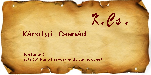 Károlyi Csanád névjegykártya